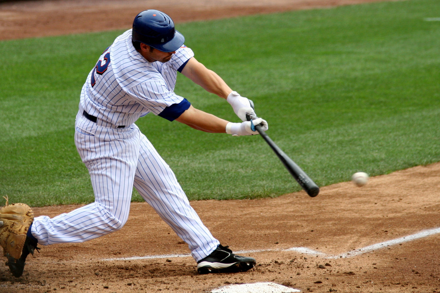 baseball batter making contact
