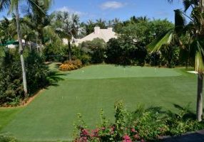 Southwest Greens synthetic grass golf area with landscape on the beach